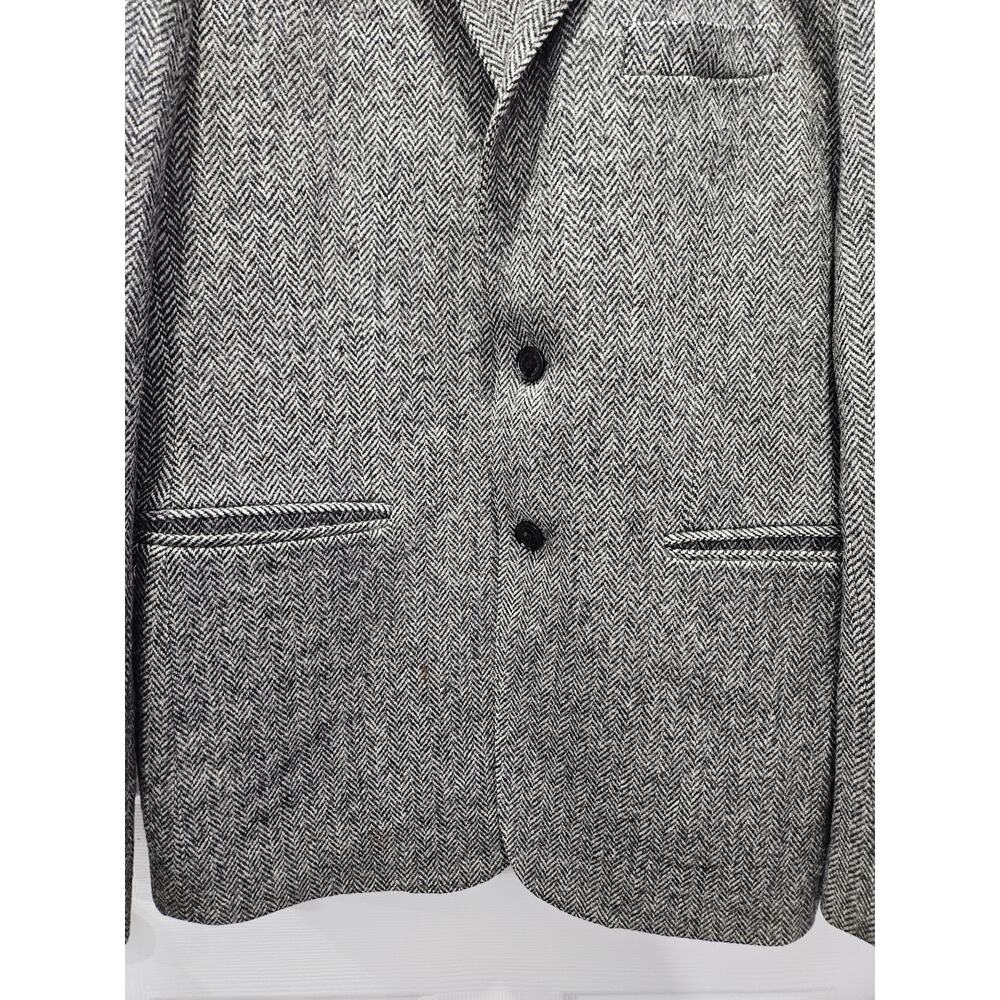 Burberry Men's Black Wool Tweed Suit Blazer Suit Jacket Size 52 - Picture 4 of 10